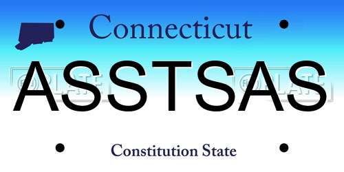 ASSTSAS Connecticut License Plate