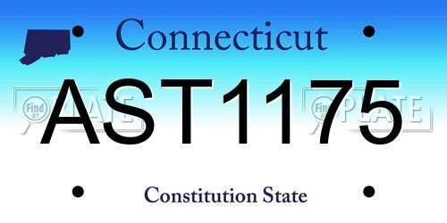 AST1175 Connecticut License Plate