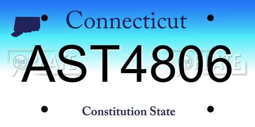 AST4806 Connecticut License Plate