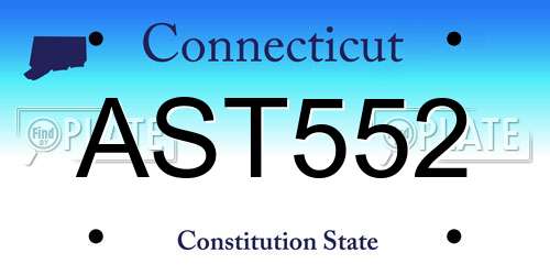AST552 Connecticut License Plate