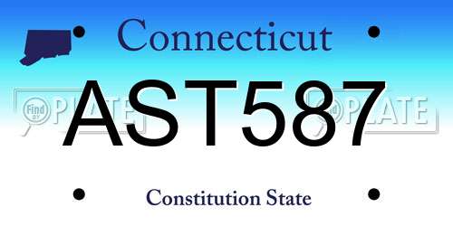 AST587 Connecticut License Plate