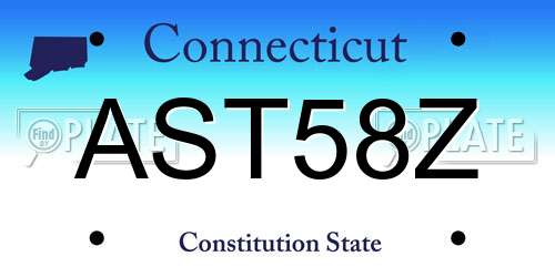 AST58Z Connecticut License Plate