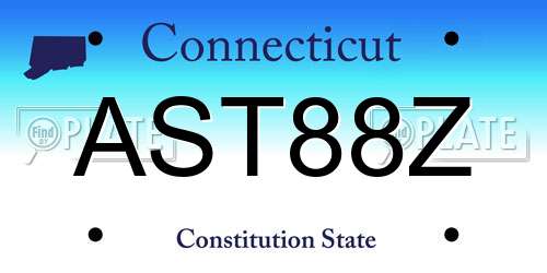 AST88Z Connecticut License Plate