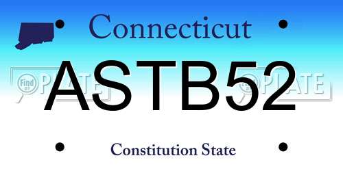 ASTB52 Connecticut License Plate