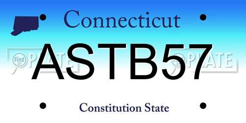 ASTB57 Connecticut License Plate