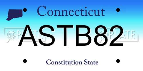ASTB82 Connecticut License Plate