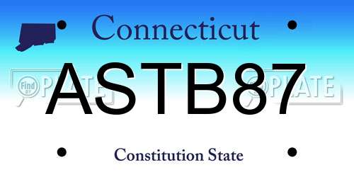 ASTB87 Connecticut License Plate