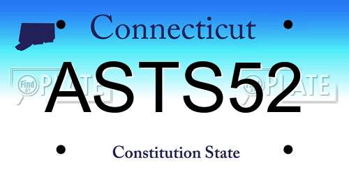 ASTS52 Connecticut License Plate