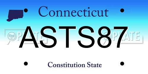 ASTS87 Connecticut License Plate
