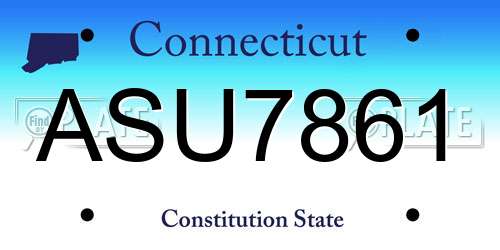 ASU7861 Connecticut License Plate