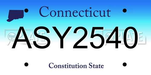 ASY2540 Connecticut License Plate