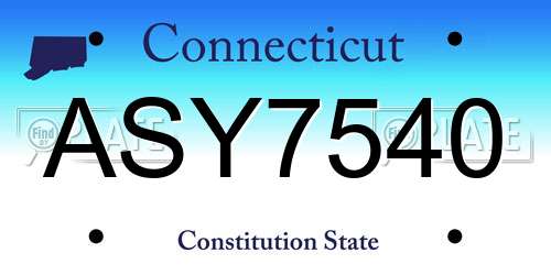 ASY7540 Connecticut License Plate