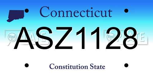 ASZ1128 Connecticut License Plate