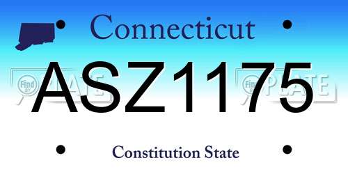 ASZ1175 Connecticut License Plate