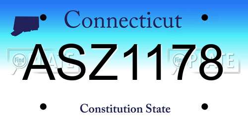 ASZ1178 Connecticut License Plate
