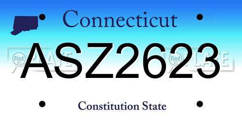 ASZ2623 Connecticut License Plate