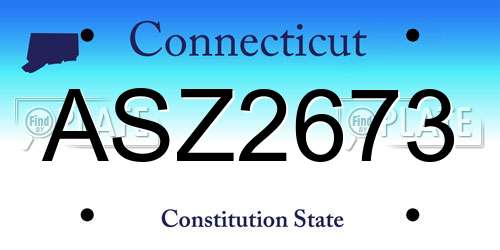ASZ2673 Connecticut License Plate