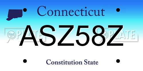 ASZ58Z Connecticut License Plate