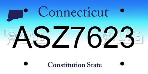 ASZ7623 Connecticut License Plate