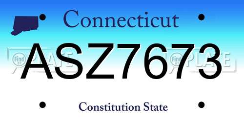 ASZ7673 Connecticut License Plate
