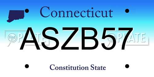 ASZB57 Connecticut License Plate