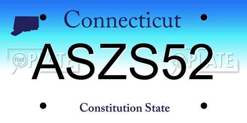 ASZS52 Connecticut License Plate
