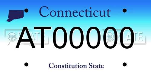 AT00000 Connecticut License Plate
