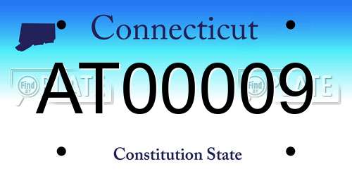AT00009 Connecticut License Plate