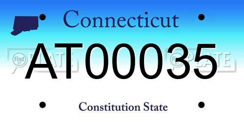 AT00035 Connecticut License Plate