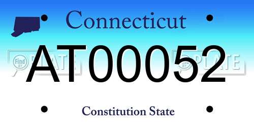 AT00052 Connecticut License Plate