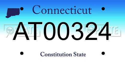 AT00324 Connecticut License Plate
