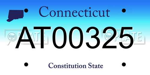 AT00325 Connecticut License Plate
