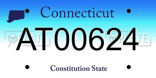 AT00624 Connecticut License Plate