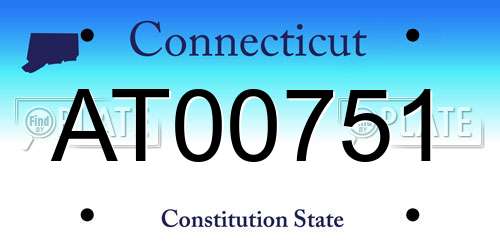 AT00751 Connecticut License Plate