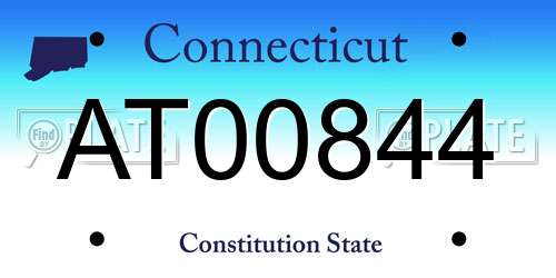 AT00844 Connecticut License Plate