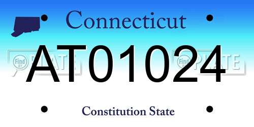 AT01024 Connecticut License Plate