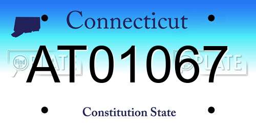 AT01067 Connecticut License Plate