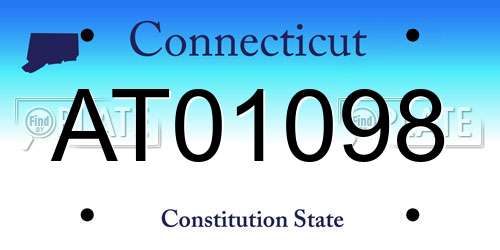 AT01098 Connecticut License Plate