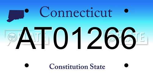 AT01266 Connecticut License Plate