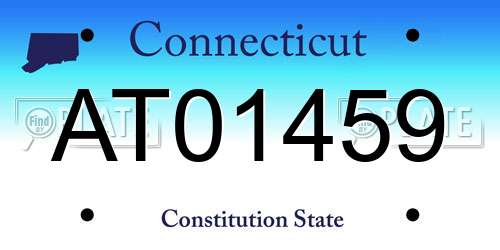 AT01459 Connecticut License Plate