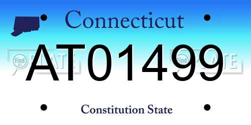 AT01499 Connecticut License Plate