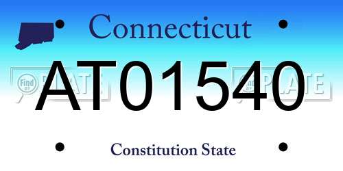 AT01540 Connecticut License Plate
