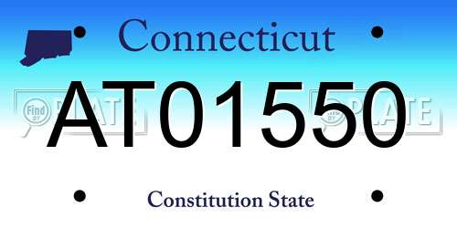 AT01550 Connecticut License Plate