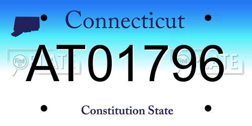 AT01796 Connecticut License Plate