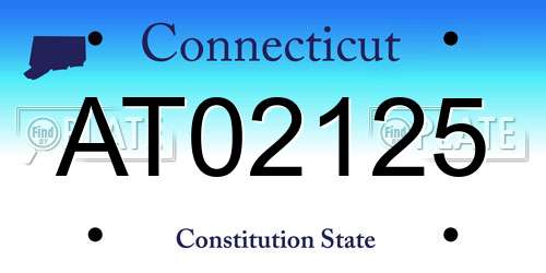 AT02125 Connecticut License Plate