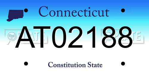 AT02188 Connecticut License Plate