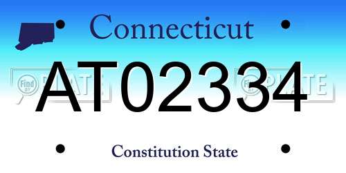 AT02334 Connecticut License Plate