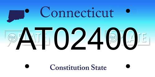 AT02400 Connecticut License Plate