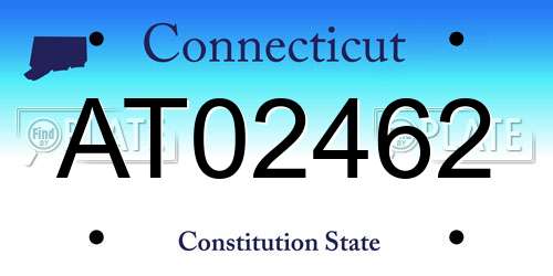 AT02462 Connecticut License Plate