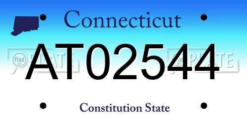 AT02544 Connecticut License Plate